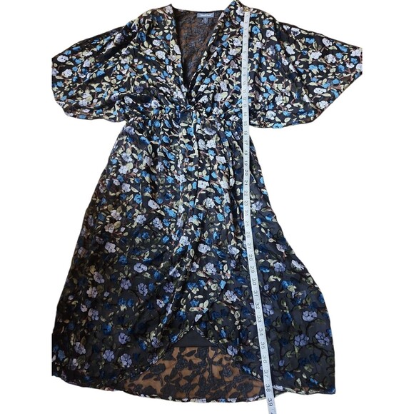 Modcloth Mini Dress Womens Small Whimsigoth Forest Fairy Velvet Flocked Wedding - Picture 8 of 9